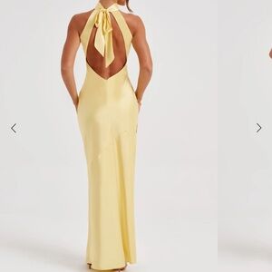 Satin yellow dresss new with tags